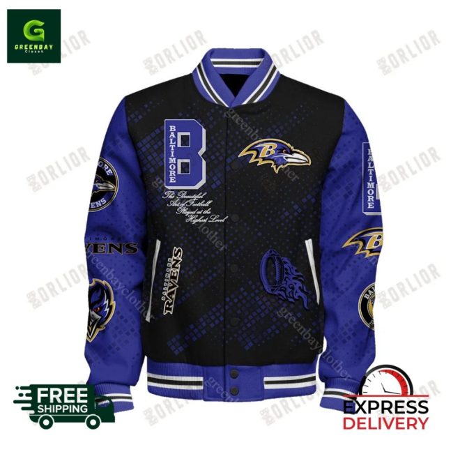 Baltimore Ravens Varsity Jacket - Limited Edition , Free Express Shipping - Image 2