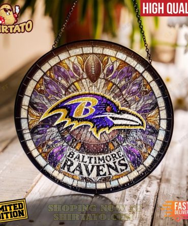 Limited Edition Baltimore Ravens Stained Glass Suncatcher - High Quality Decor