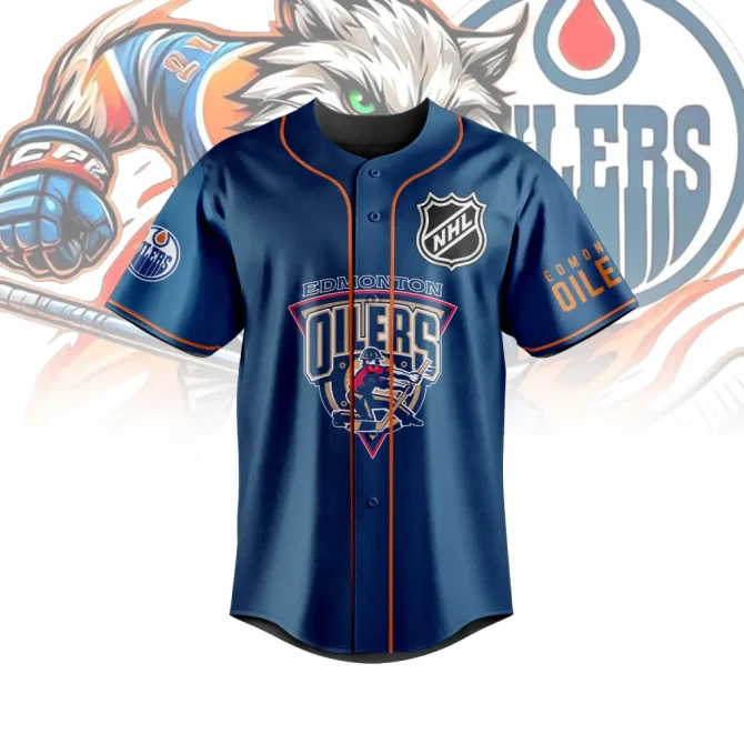 Edmonton Oilers Nhl Fan Jersey - Stylish Blue Graphic Tee For Hockey Enthusiasts - Image 2