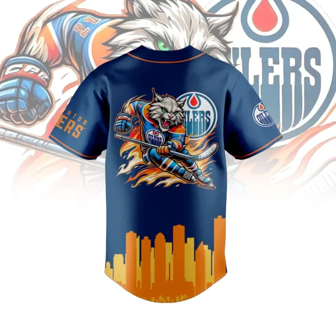 Edmonton Oilers Nhl Fan Jersey - Stylish Blue Graphic Tee For Hockey Enthusiasts - Image 3