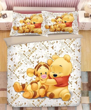 Cozy Cartoon Bear & Tiger Kids Bedding Set - Soft Cotton Twin Duvet & Pillowcase