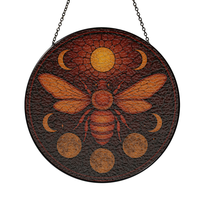 Vintage Bee Sun & Moon Wall Decor – Handcrafted Circular Art For Home & Garden - Image 3
