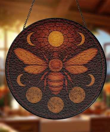 Vintage Bee Sun & Moon Wall Decor – Handcrafted Circular Art For Home & Garden