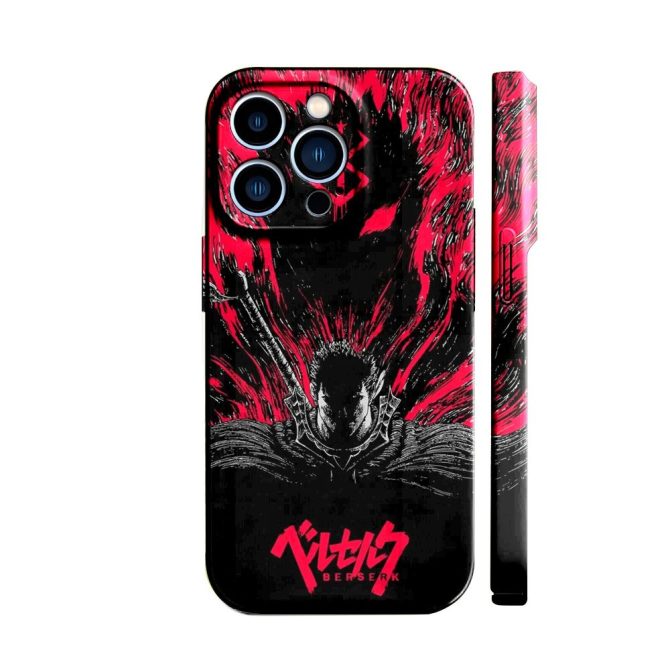Bold Anime-Inspired Phone Case - Striking Red & Black Design For Iphone 13 Pro Max