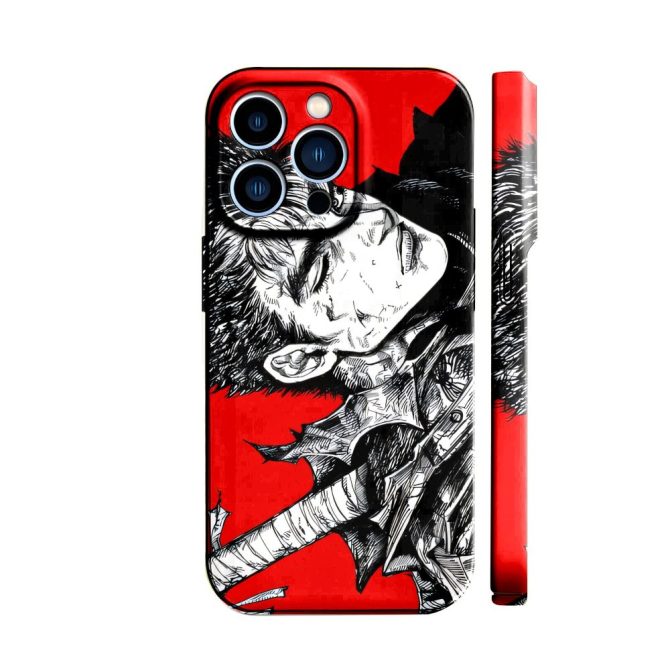 Berserk Stylish Red Anime Art Phone Case - Durable, Protective, Eye-Catching Design