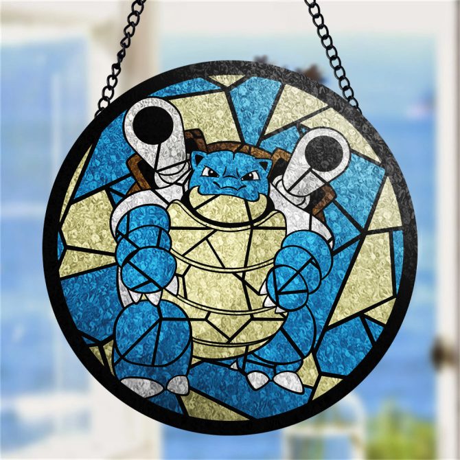 Stunning Blue Turtle Stained Glass Sun Catcher - Unique Home Decor Gift