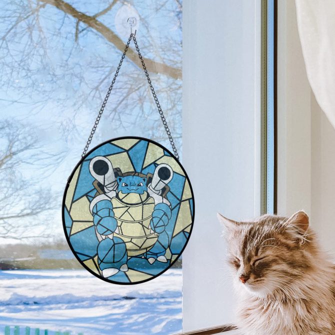 Stunning Blue Turtle Stained Glass Sun Catcher - Unique Home Decor Gift - Image 2