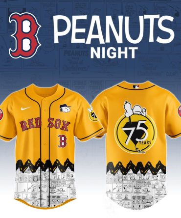 Limited Edition Red Sox Peanuts Night Jersey - Celebrate 75 Years With Snoopy & Charlie Brown!