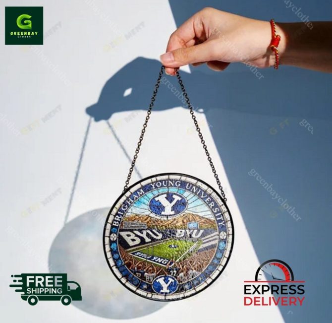Byu Stained Glass Window Hanging – Handcrafted Gift For Fans , Free Shipping & Express Delivery - Image 2