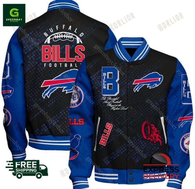 Buffalo Bills Varsity Jacket – Ultimate Fan Gear , Free Shipping & Express Delivery!
