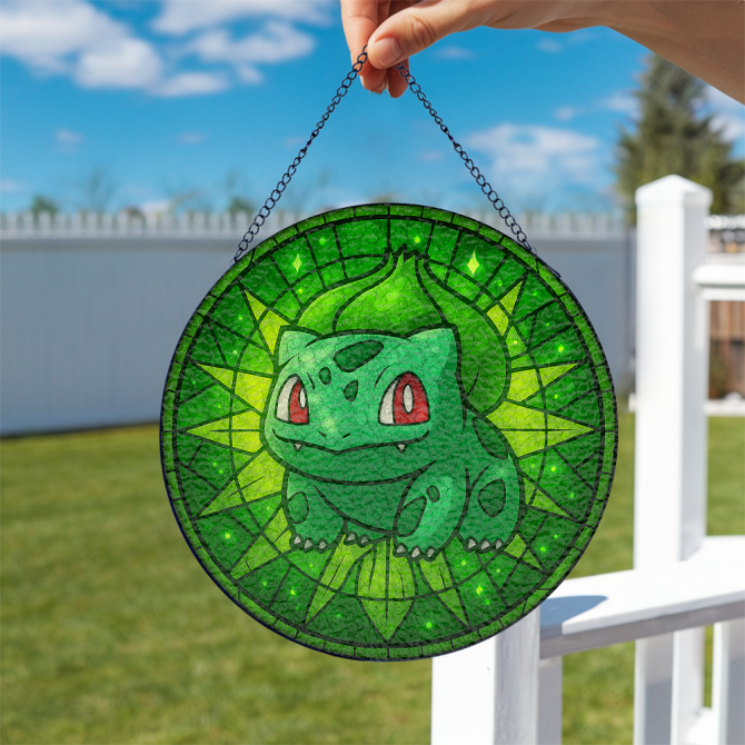Stained Glass Style Green Creature Sun Catcher – Perfect Window Decor For Fans & Collectors - Image 2