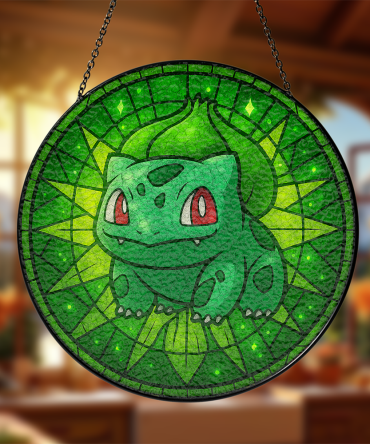 Stained Glass Style Green Creature Sun Catcher – Perfect Window Decor For Fans & Collectors