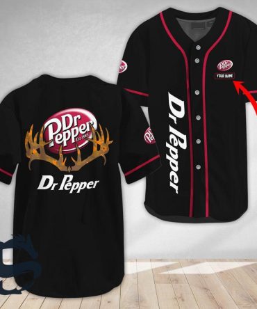 Custom Dr Pepper Baseball Jersey - Personalize Your Name, Premium Black Sportswear