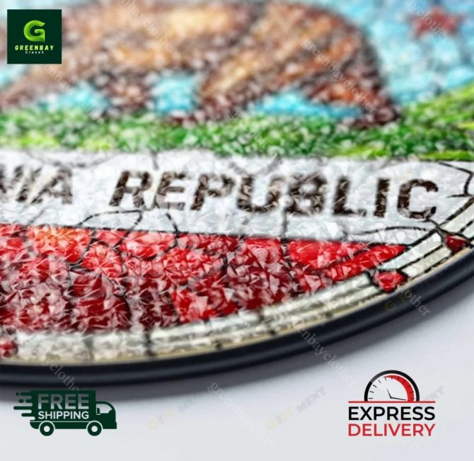 Stunning California Republic Stained Glass Suncatcher - Free Shipping & Express Delivery! - Image 2