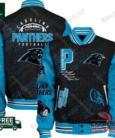 Carolina Panthers Varsity Jacket - Official Nfl Team Apparel With Free Express Shipping!