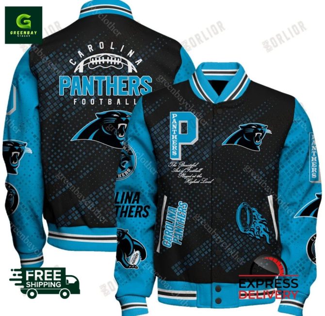 Carolina Panthers Varsity Jacket - Official Nfl Team Apparel With Free Express Shipping!