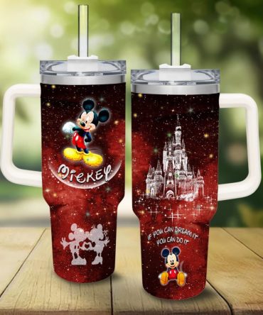 Magical Disney Castle Tumbler With Straw – Mickey Mouse Design, 20Oz Insulated Cup