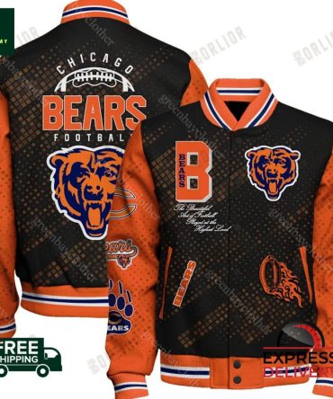 Chicago Bears Varsity Jacket - Limited Edition Football Fan Gear - Free Shipping!