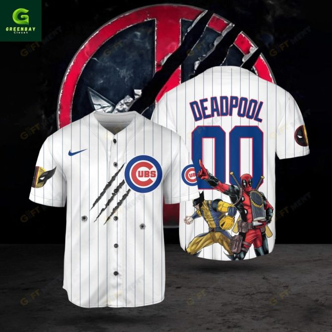 Limited Edition Cubs Deadpool Baseball Jersey – Marvel Fans Must-Have!