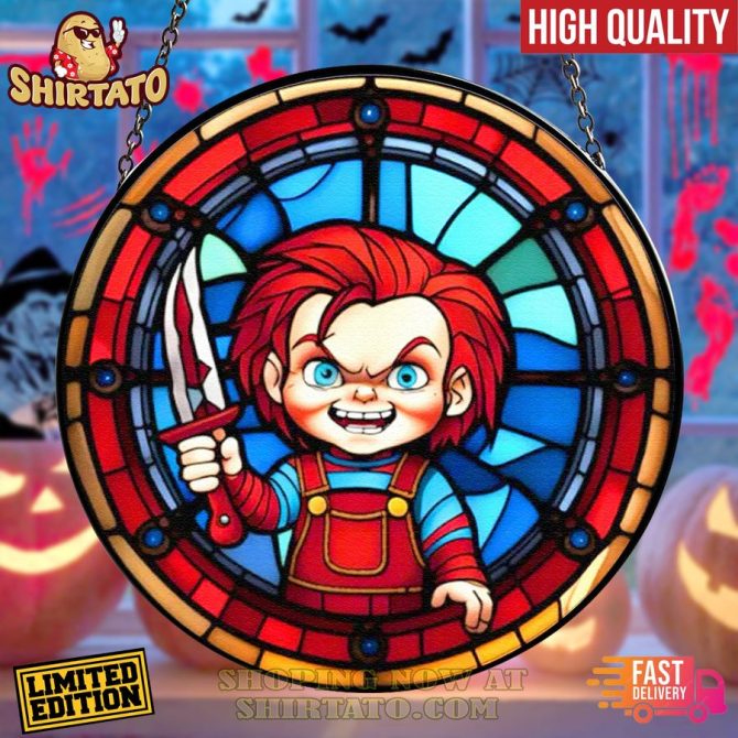 Limited Edition Stained Glass Window Art - Spooky Doll Design, High Quality, Fast Delivery!