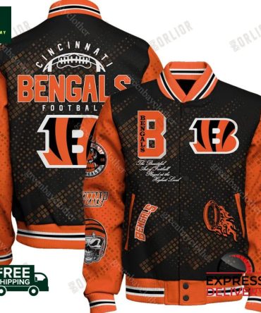 Cincinnati Bengals Vintage Bomber Jacket - Unisex Fan Gear , Free Shipping