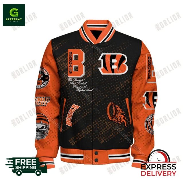 Cincinnati Bengals Vintage Bomber Jacket - Unisex Fan Gear , Free Shipping - Image 2