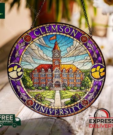 Stunning Clemson University Stained Glass Suncatcher - Free Shipping & Express Delivery