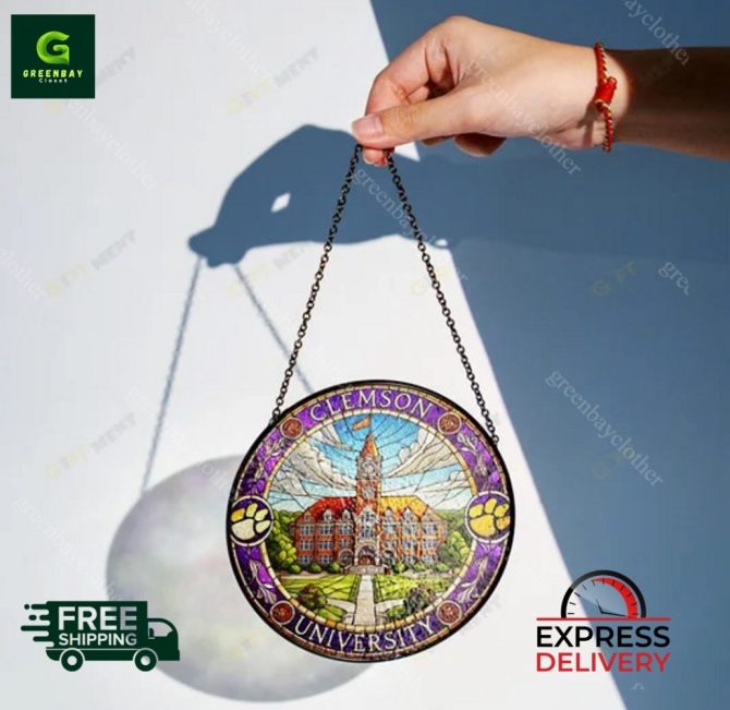 Stunning Clemson University Stained Glass Suncatcher - Free Shipping & Express Delivery - Image 2