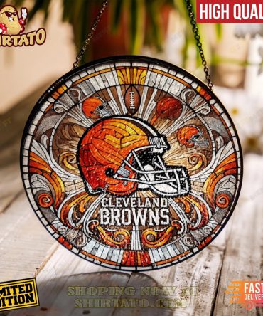 Cleveland Browns Stained Glass Art - Limited Edition High Quality Decor, Fast Delivery!
