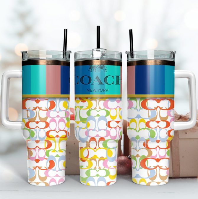 Coach Colorful Logo Custom Stanley Cup 40 Oz Tumbler With Handle
Stylish Coach New York Insulated Tumbler - Colorful Pattern, Leak-Proof Lid, Perfect Gift!