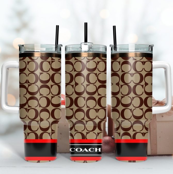 Coach Logo Custom Stanley Tumbler Cup 40 Oztumbler With Handle