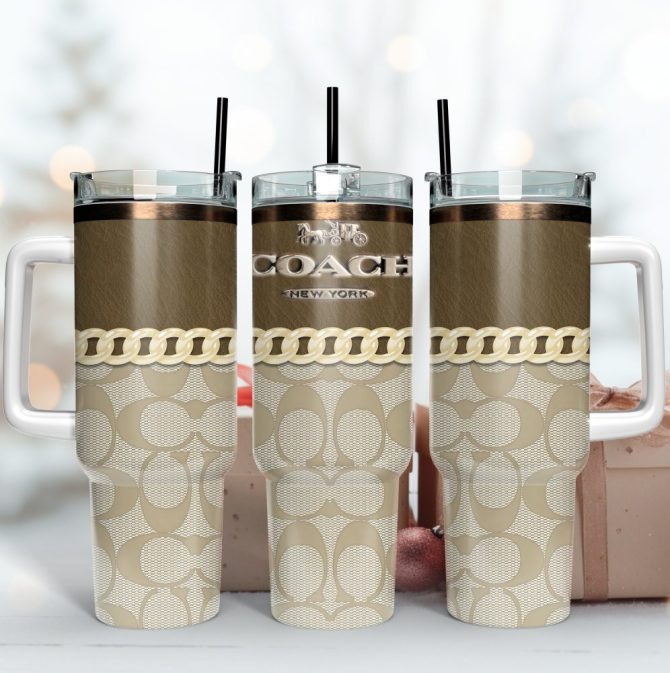 Coach Logo Custom Stanley Tumbler Cup 40 Oz Tumbler With Handle, Stylish Insulated Tumbler With Handle, Premium Design, Perfect Gift For Coffee Lover