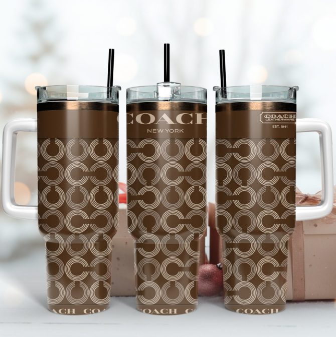 Coach New York Logo Custom Stanley Tumbler Cup 40 Oz Tumbler With Handle