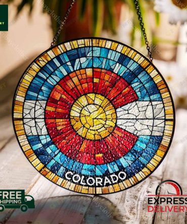 Vibrant Colorado Stained Glass Suncatcher – Free Shipping & Express Delivery!