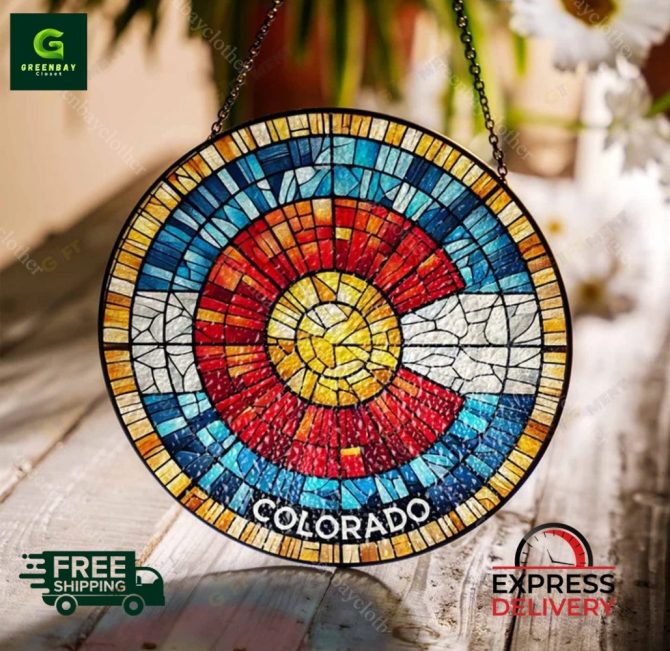 Vibrant Colorado Stained Glass Suncatcher – Free Shipping & Express Delivery!