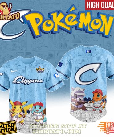 Limited Edition Pokémon X Clippers Baseball Jersey – Fast Delivery, High Quality!