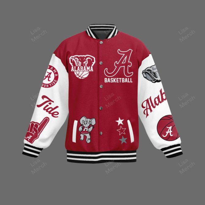Alabama Crimson Tide Varsity Jacket – Bold Basketball Fan Gear, Roll Tide Spirit! - Image 2