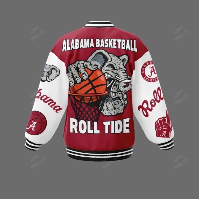 Alabama Crimson Tide Varsity Jacket – Bold Basketball Fan Gear, Roll Tide Spirit! - Image 3