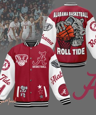 Alabama Crimson Tide Varsity Jacket – Bold Basketball Fan Gear, Roll Tide Spirit!
