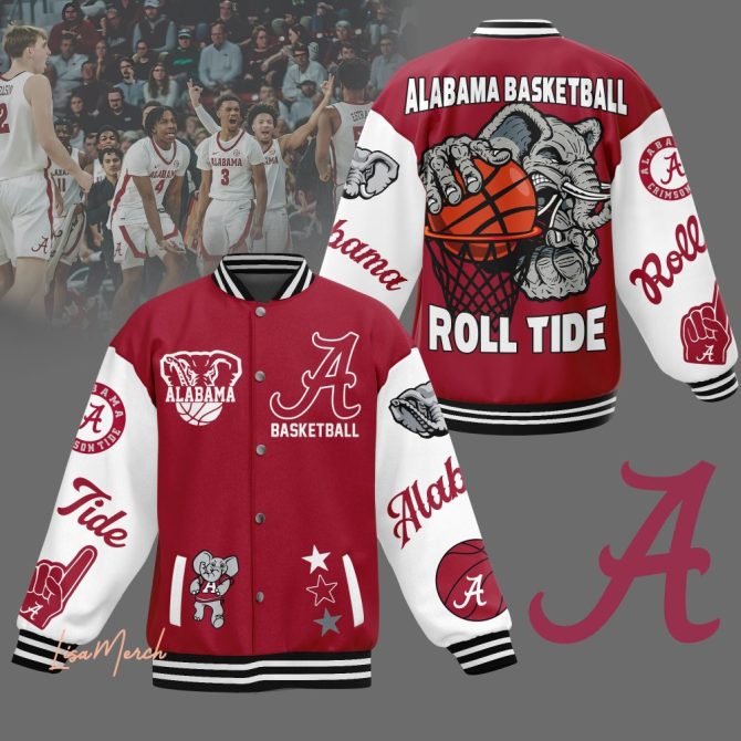 Alabama Crimson Tide Varsity Jacket – Bold Basketball Fan Gear, Roll Tide Spirit!