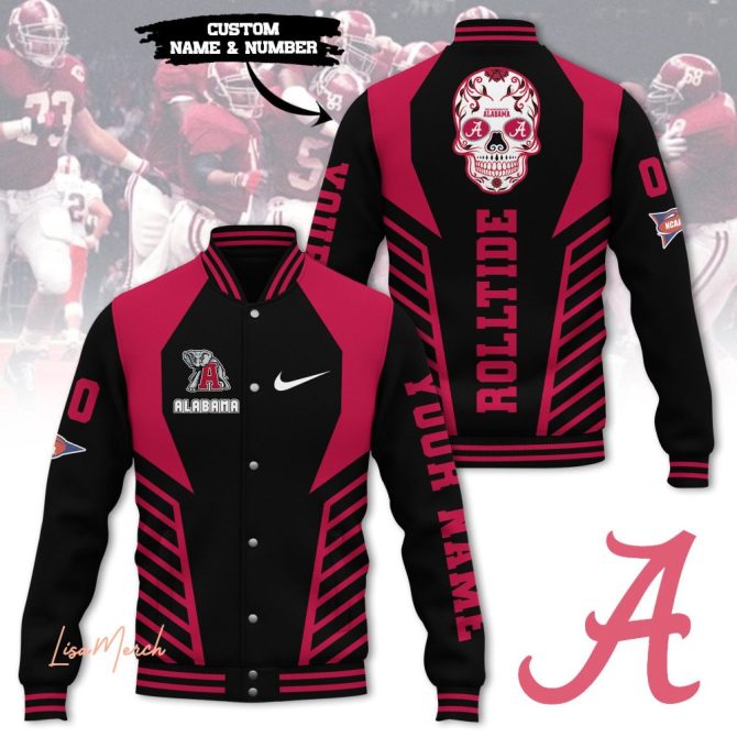 Custom Alabama Crimson Tide Varsity Jacket - Personalized Name & Number - Unisex Sportswear