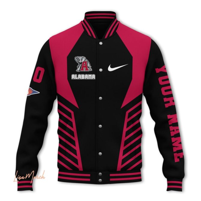 Custom Alabama Crimson Tide Varsity Jacket - Personalized Name & Number - Unisex Sportswear - Image 2