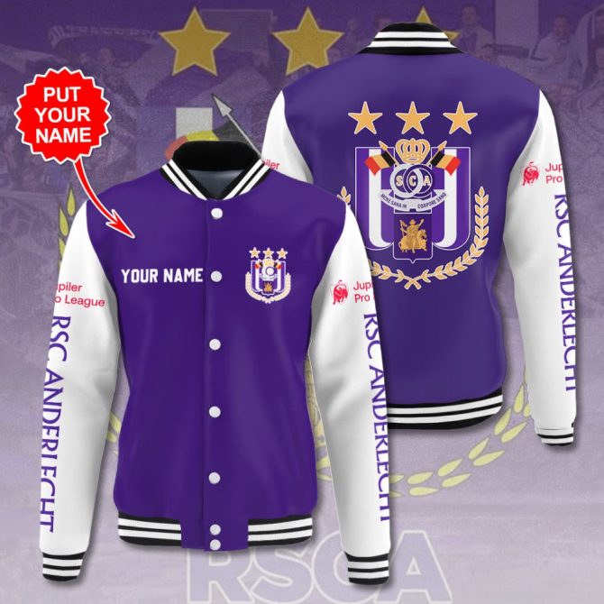 Custom Rsc Anderlecht Varsity Jacket - Personalize With Your Name, Premium Quality