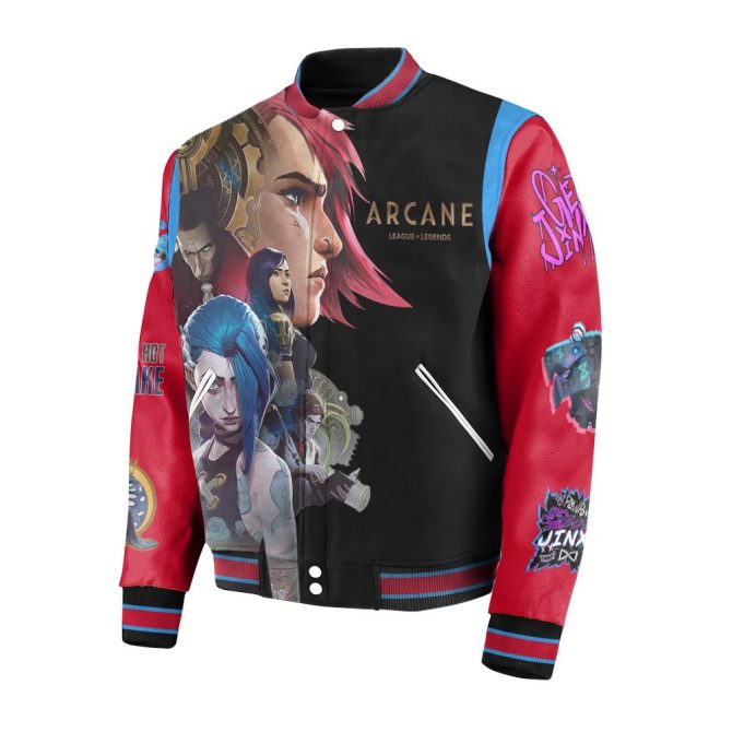 Arcane League Of Legends Bomber Jacket - Vibrant Anime Design For Gamers - Image 3