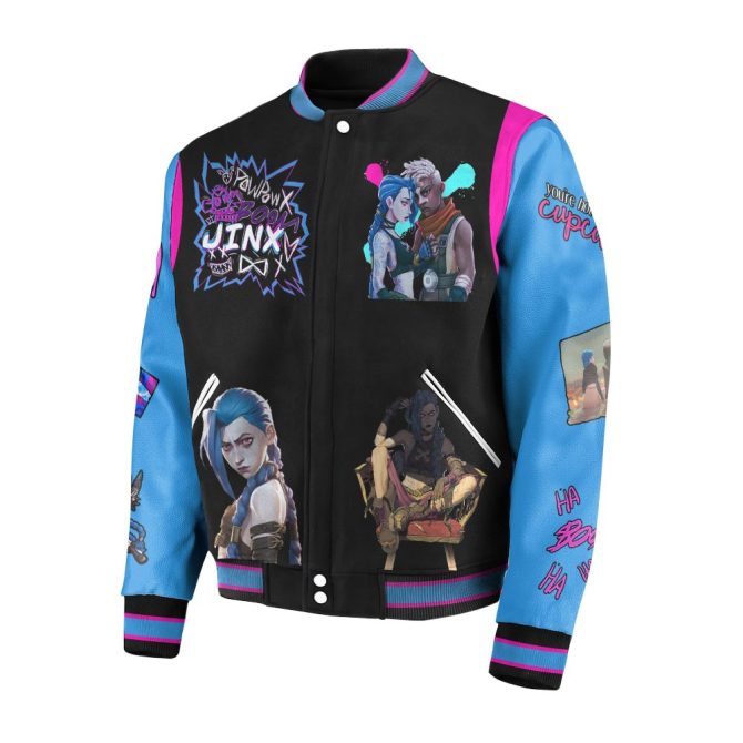 Arcane Jinx Bomber Jacket - Vibrant League Of Legends Style For Gamers , Unisex, Bold Design - Image 3