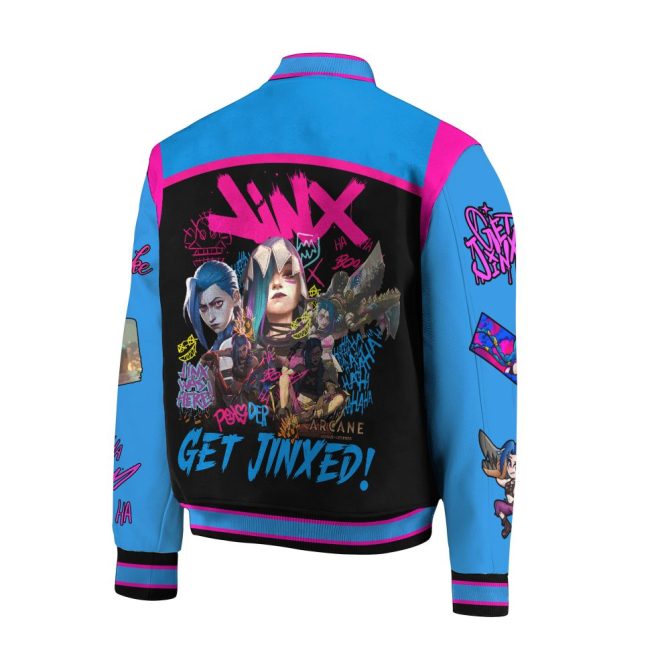 Arcane Jinx Bomber Jacket - Vibrant League Of Legends Style For Gamers , Unisex, Bold Design - Image 2