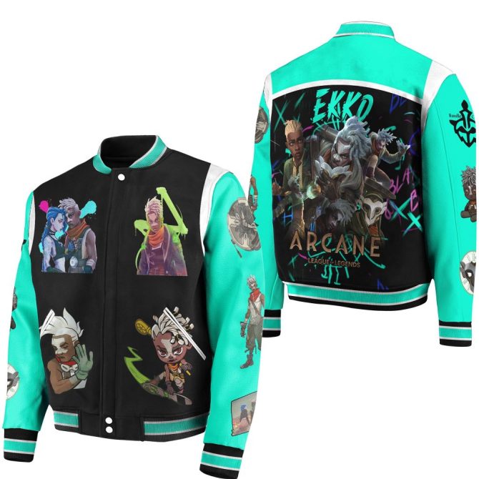 Arcane League Of Legends Varsity Jacket – Vibrant Ekko Design, Perfect For Fans!