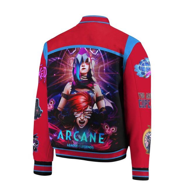 Arcane League Of Legends Bomber Jacket - Vibrant Anime Design For Gamers - Image 2