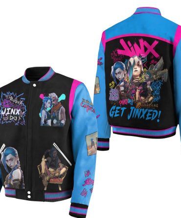 Arcane Jinx Bomber Jacket - Vibrant League Of Legends Style For Gamers , Unisex, Bold Design