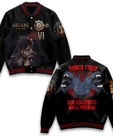 Arcane Themed Bomber Jacket - Stylish Unisex Anime Cosplay Apparel For Fans